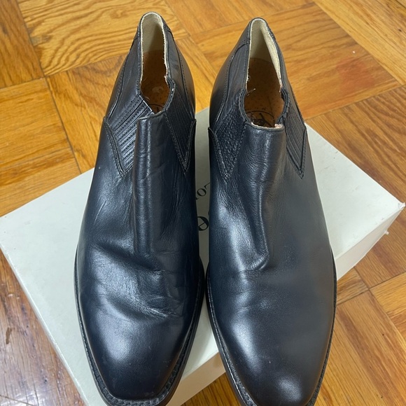 Ariat | Black Western Leather Square Toe Ankle Booties Size 9.5 - Picture 3 of 8